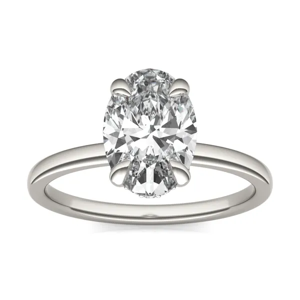 Oval Custom Hidden Halo Classic Engagement Ring